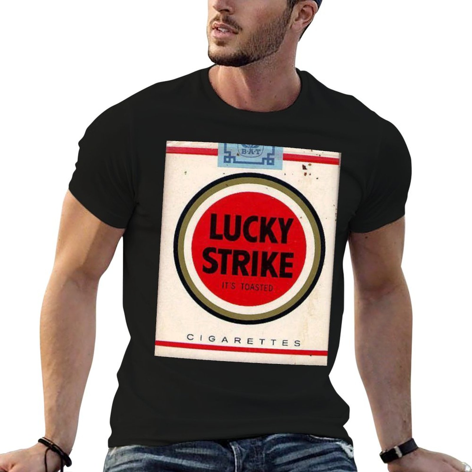 Anime Merchandise T Shirt - T-Shirt Lucky Strike Merchandise pour homme,