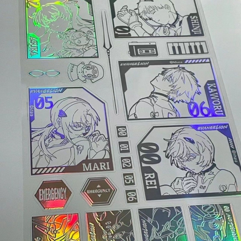 Evangelion Anime Merchandise - Autocollant Laser EVA Shinji Rei Asuka